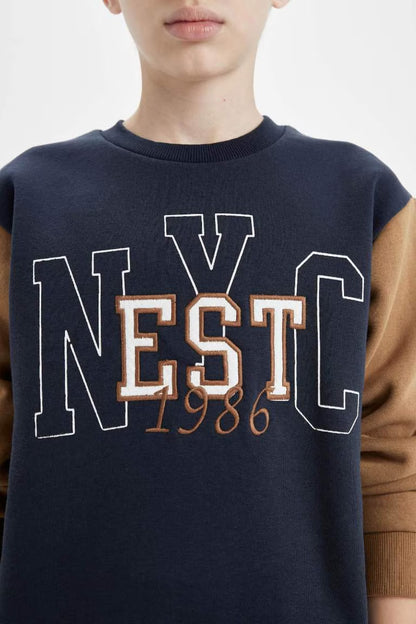 Boy Crew Neck Printed Sweatshirt - -