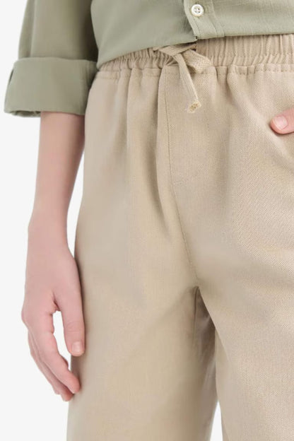 Boy Regular Fit Standard Leg Gabardine Trousers - - stone
