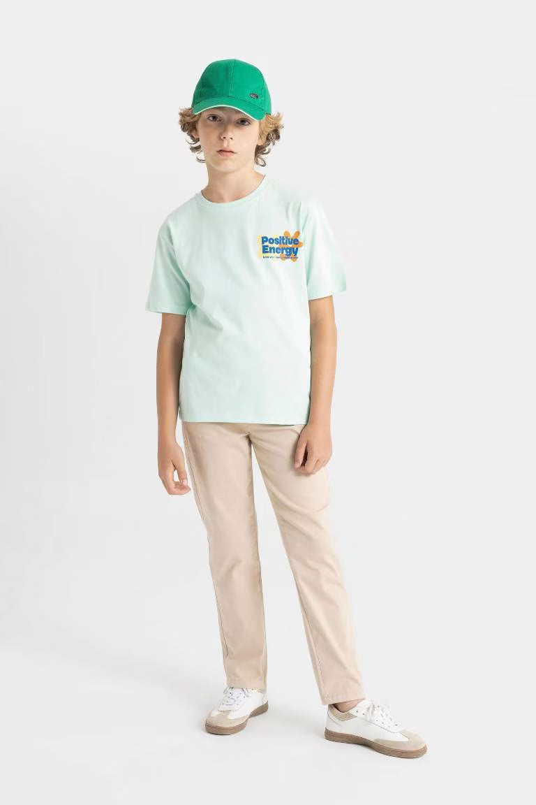 Boy Straight Leg Gabardine School Pants - -