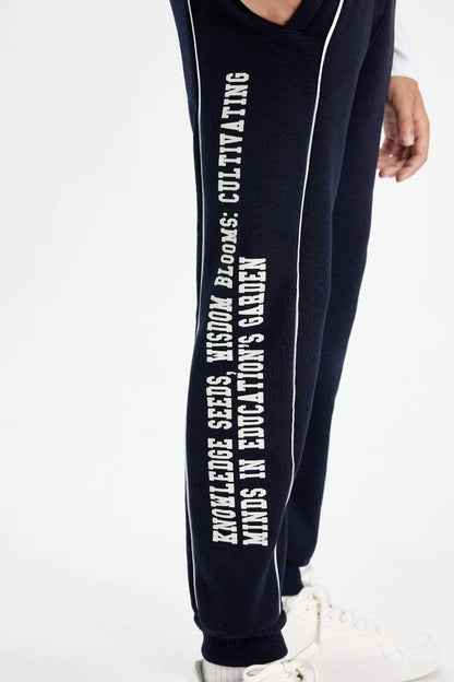 Boy Blue Printed Thick Jogger Elastic Waist Sweatpants - -