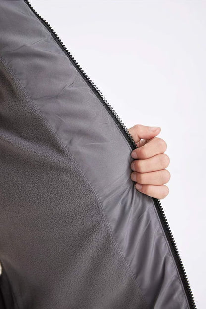 Boy Hooded Zippered Fleece Lined Waterproof Puffer Jacket - -