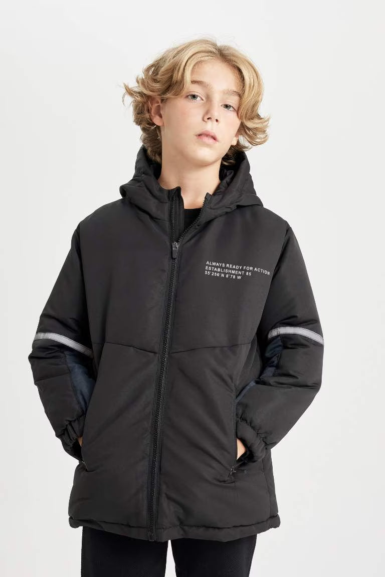 Boy Waterproof Hooded Raincoat - -