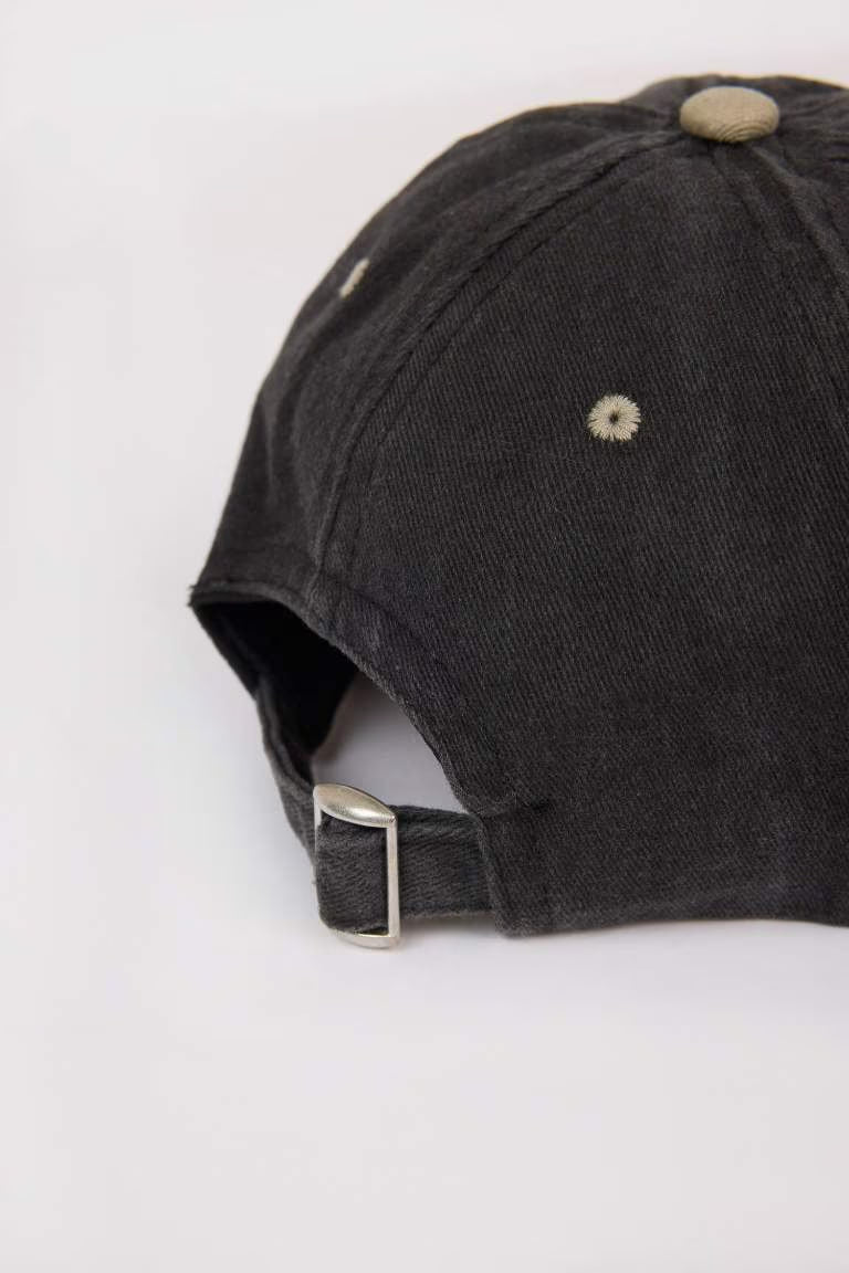Boy Embroidered Cotton Denim Cap - -