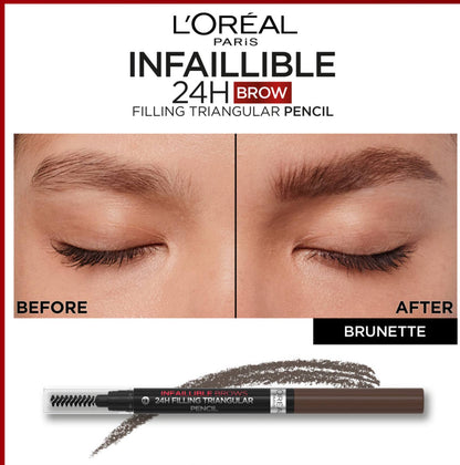 L'Oréal Paris Infallible 24H Brow Filling Triangular Pencil - - 3.0 Brunette