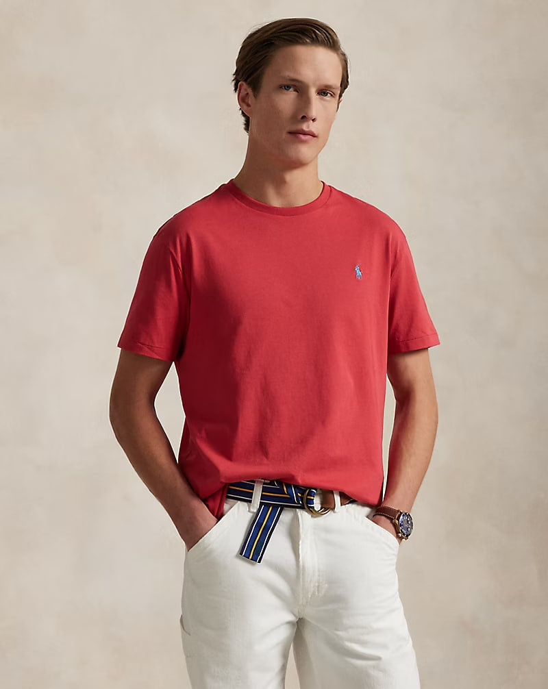 Jersey Crewneck T-Shirt - - Spring Red