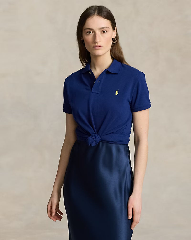 The Iconic Classic Fit Mesh Polo Shirt - - Blue