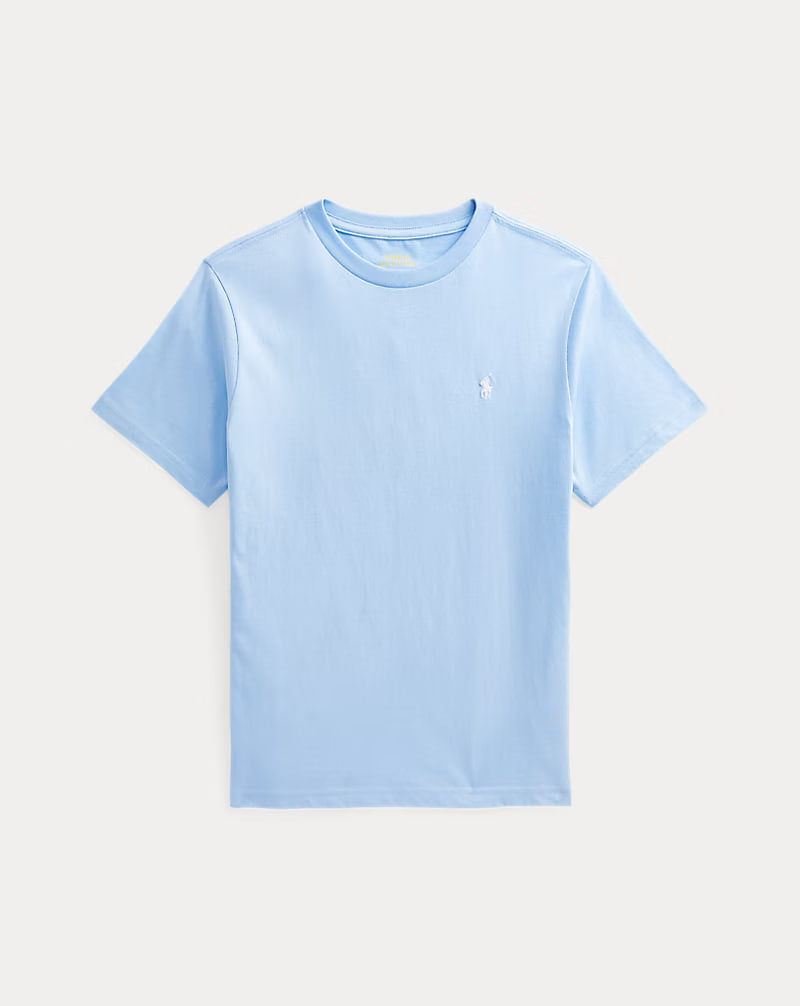 Cotton Jersey Crewneck Tee - - sky