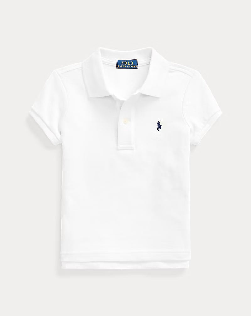 Cotton Mesh Polo Shirt 2-6 - - White