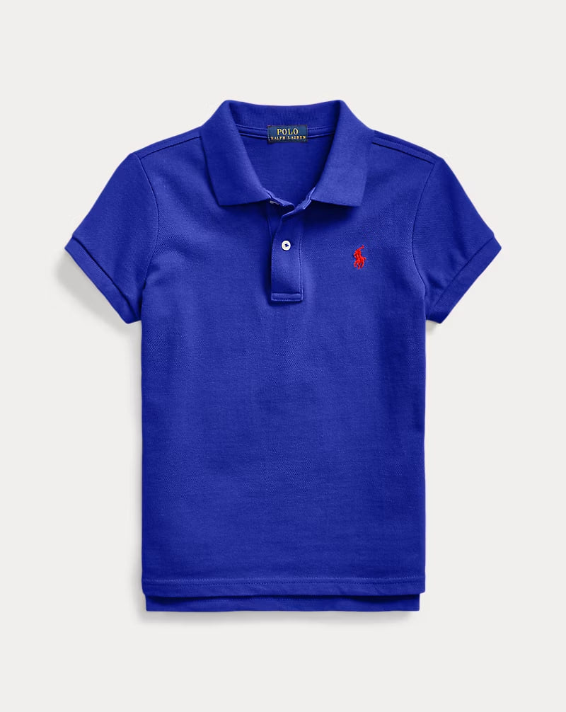 Cotton Mesh Polo Shirt 7-16 - - Royal blue