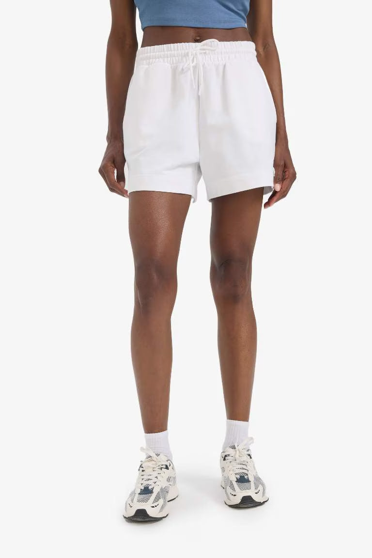 DeFactoFit Standard Fit Sports Basic Shorts - - White