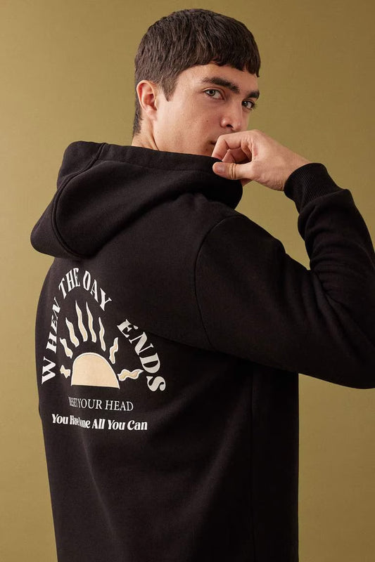 Oversize Fit Long Sleeve Sweatshirt - - Black