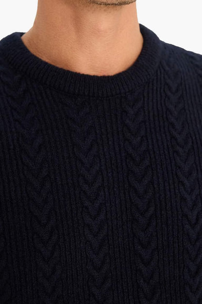 Standard Fit Crew Neck Knitwear Pullover - -