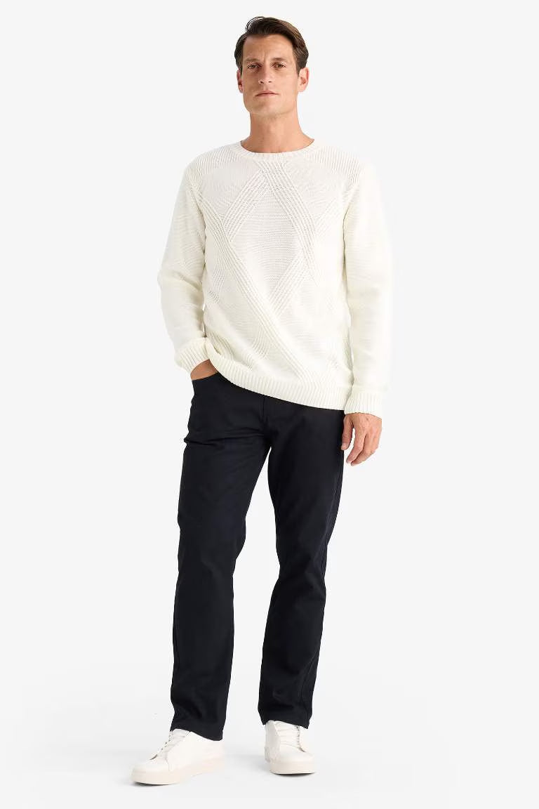 Standard Fit Crew Neck Knitwear Pullover - -