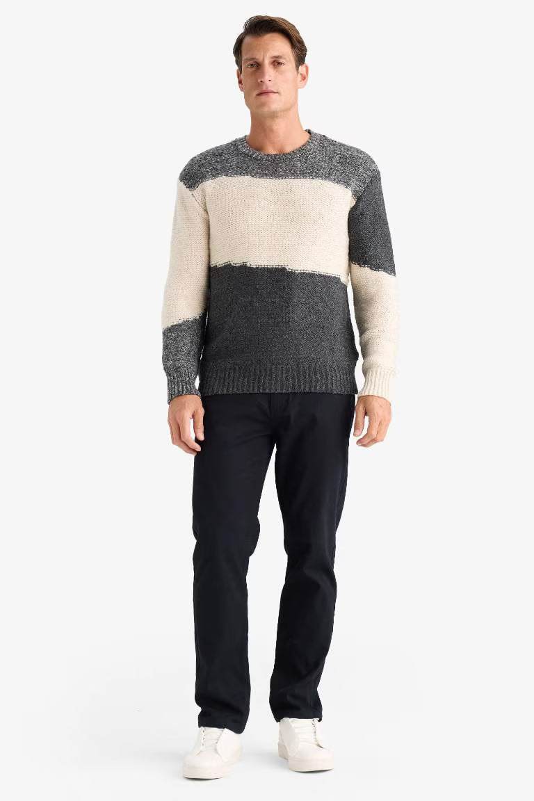 Standard Fit Crew Neck Knitwear Pullover - -
