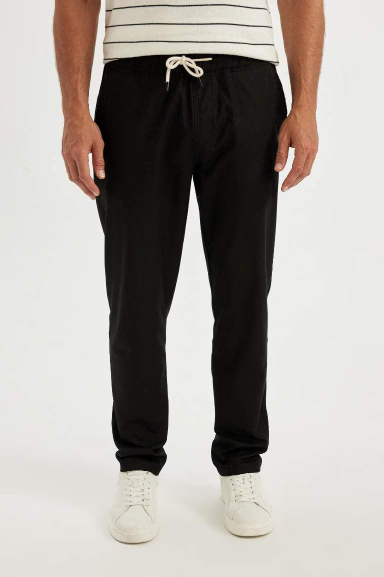 jogger Super Skinny Hem Cotton Trousers - - Black
