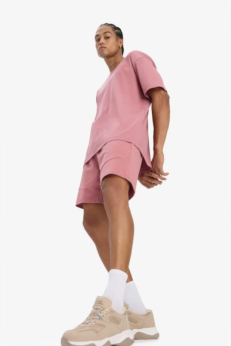 DeFactoFit Standard Fit Sports Waist Tied Shorts - - Rose