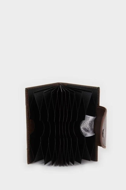 Man Faux Leather Business Card Wallet - -