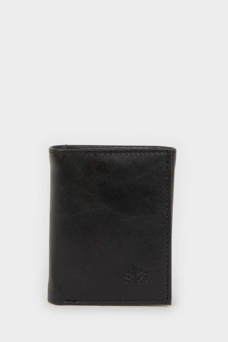 Man Faux Leather Wallets - - Black
