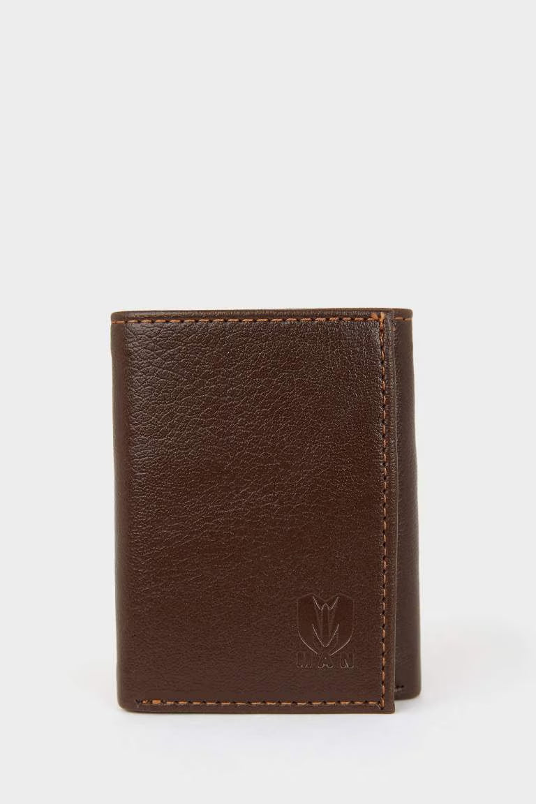 Man Faux Leather Wallets - - Brown
