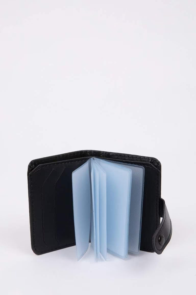 Man Faux Leather Wallets - -