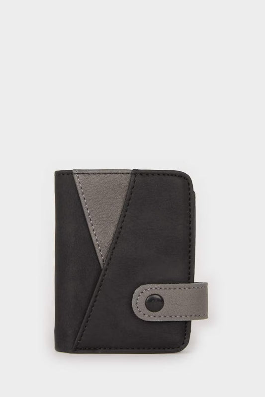 Man Faux Leather Wallets - - Black