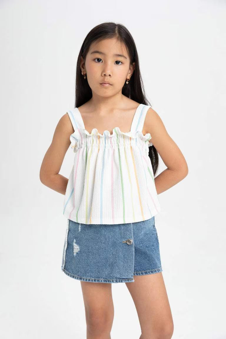 Girl Relax Fit Striped Tank Top - -