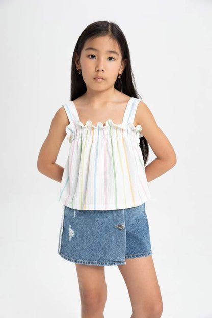Girl Relax Fit Striped Tank Top - -