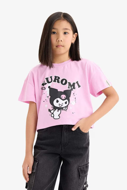Girl Crew Neck Short Sleeve T-Shirt - -