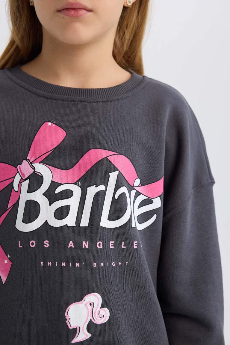 Girl Barbie Relax Fit Crew Neck Sweatshirt - -