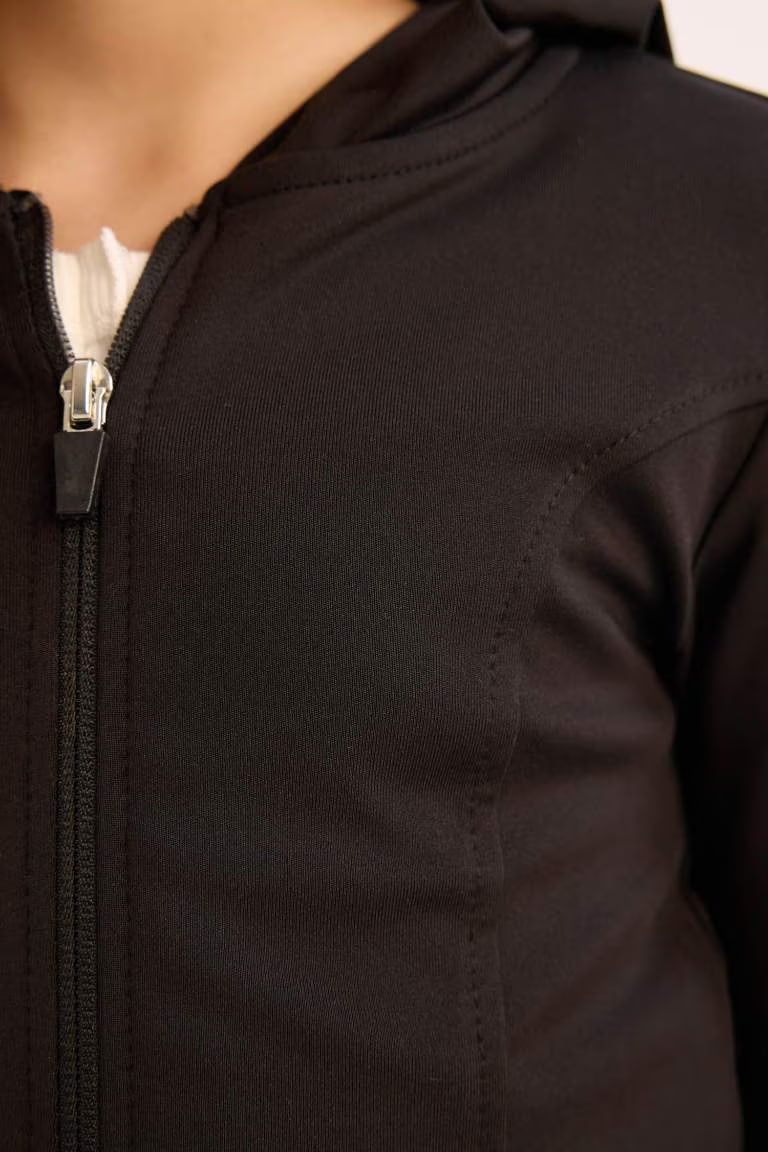 Slim Fit Hooded Cardigan - -