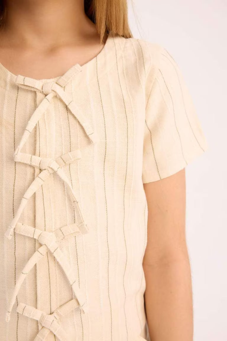 Girl Short Sleeve Blouse - -