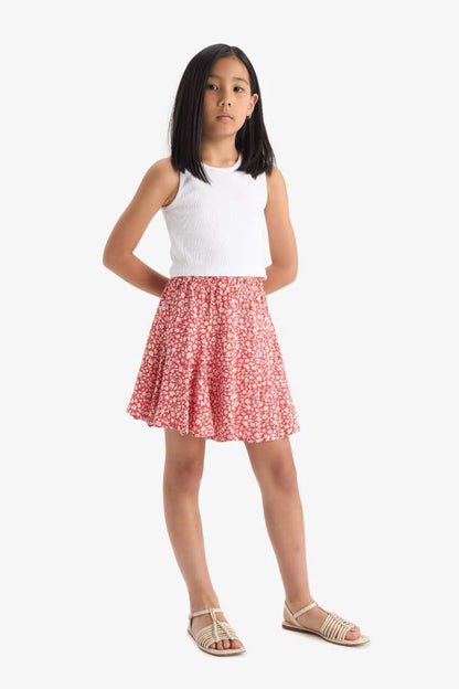 Girl Viscose Skirt - - Red