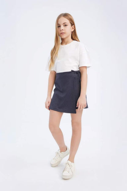 Girl Regular Fit Knitted Skirt - - anthracite