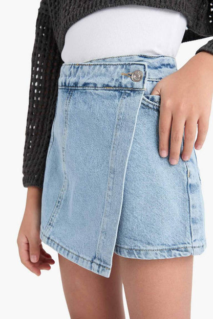 Girl Denim Skirt - -
