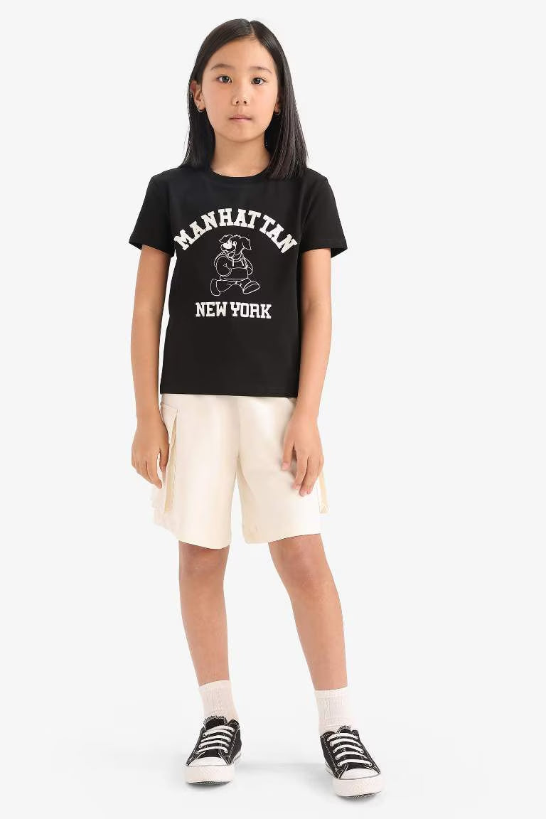 Girl Cargo Fit Sweatshirt Fabric Shorts - -