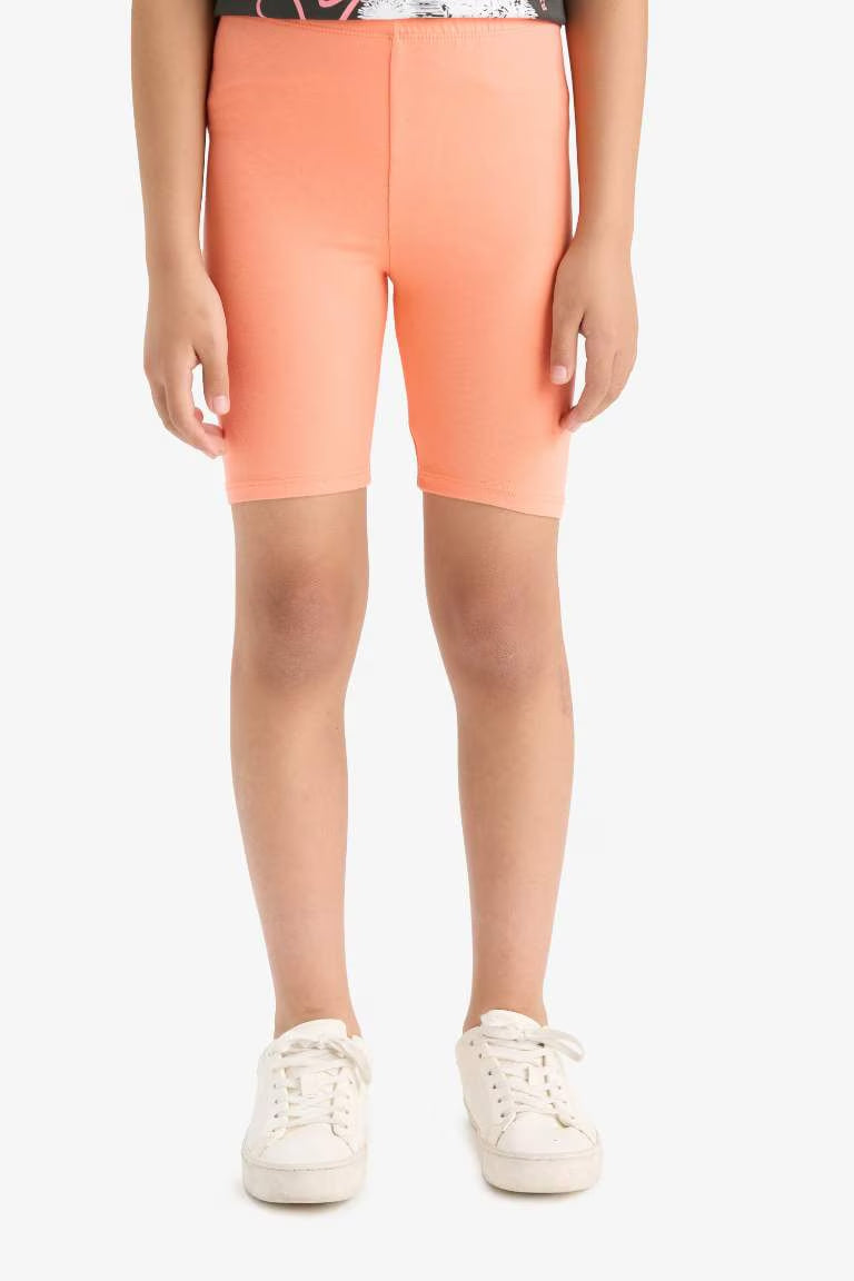 Girl Biker Short Leggings - - Salmon