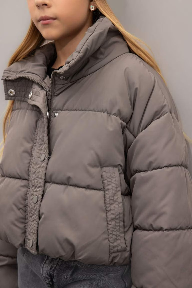Girl Waterproof Puffer Jacket - -