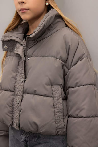 Girl Waterproof Puffer Jacket - -