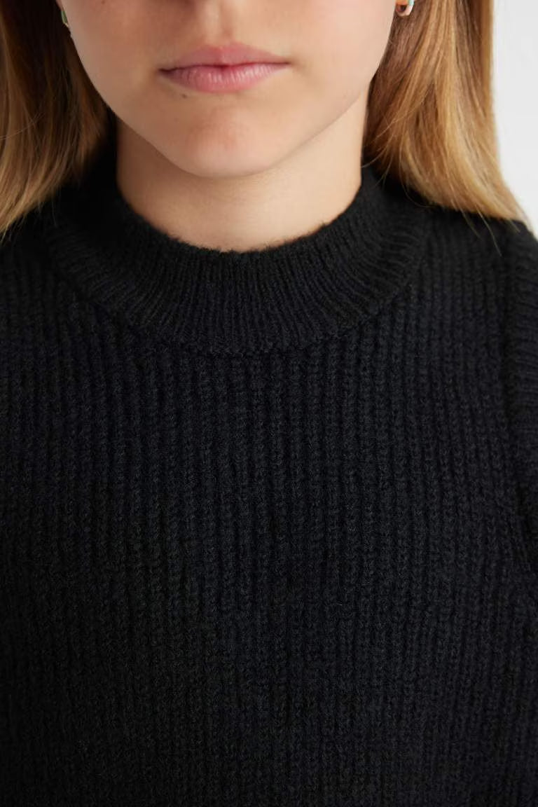 Girl Regular Fit Crew Neck Sweater Vest - -