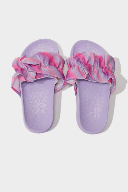 Girl Flat Sole Single Band Eva Slippers - -