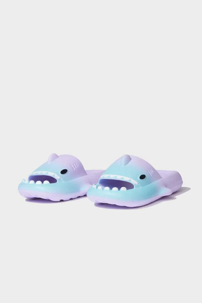 Girl High Sole Shark Eva Slippers - - lavender