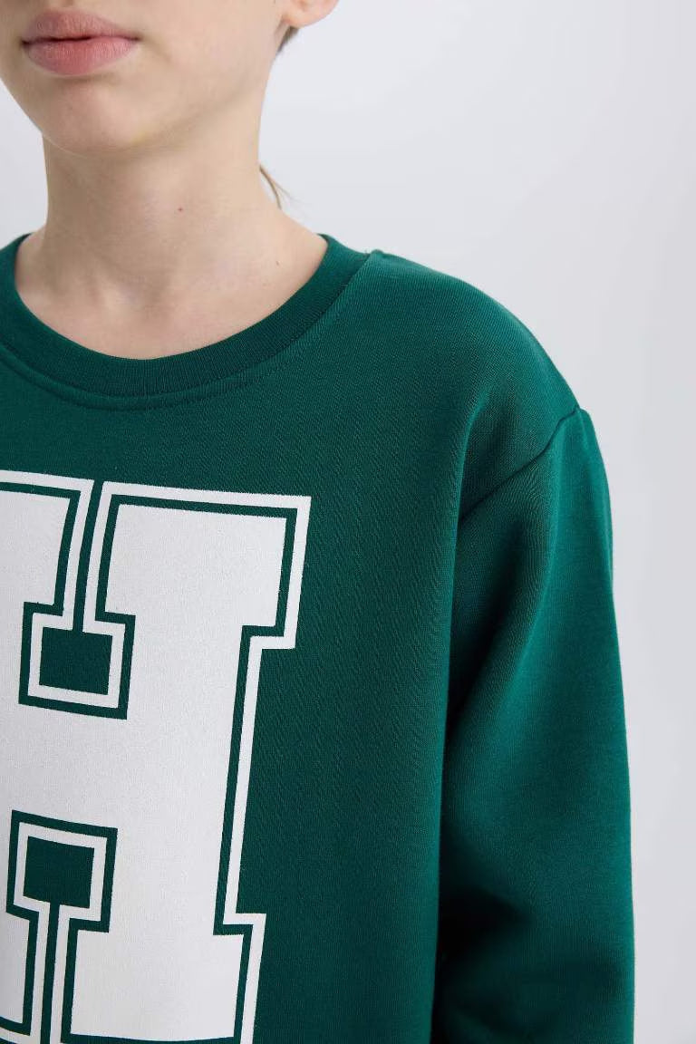 Boy Crew Neck Printed Sweatshirt - -