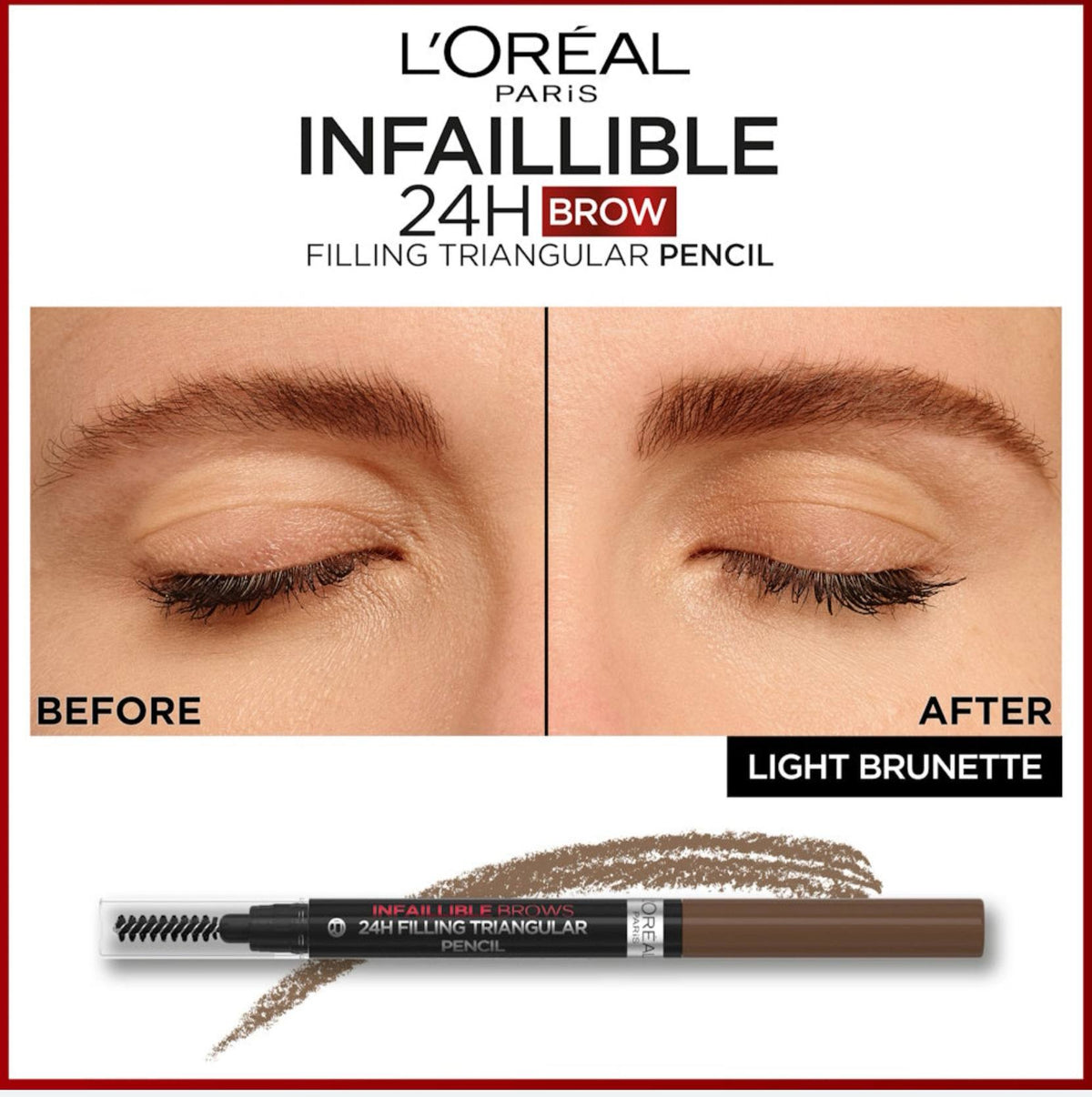 L'Oréal Paris Infallible 24H Brow Filling Triangular Pencil - - 5.0 Light Brunette