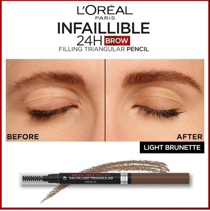 L'Oréal Paris Infallible 24H Brow Filling Triangular Pencil - - 5.0 Light Brunette