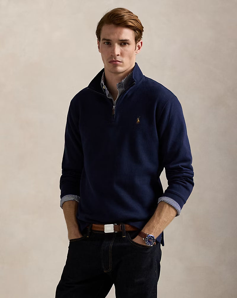 Estate-Rib Quarter-Zip Pullover - - Navy