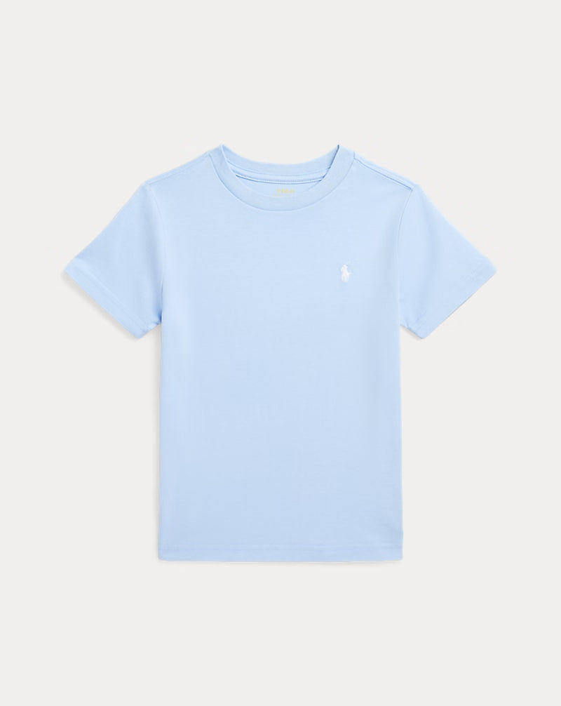 Cotton Jersey Crewneck Tee - - sky