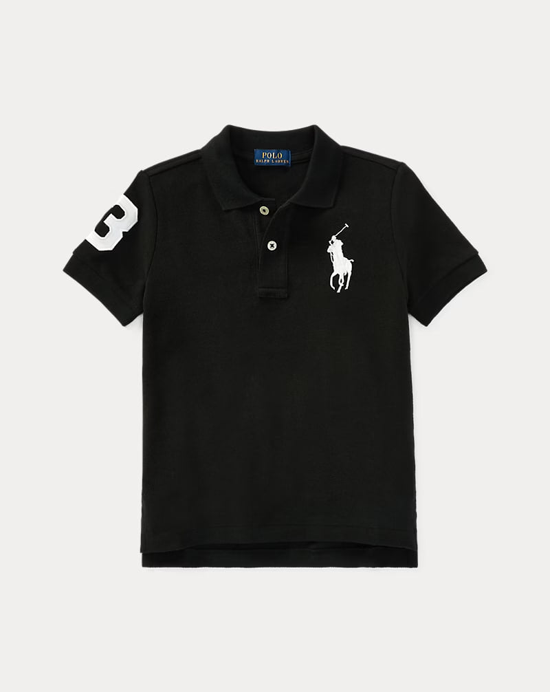 Big Pony Cotton Mesh Polo Shirt 2-7 - - Black