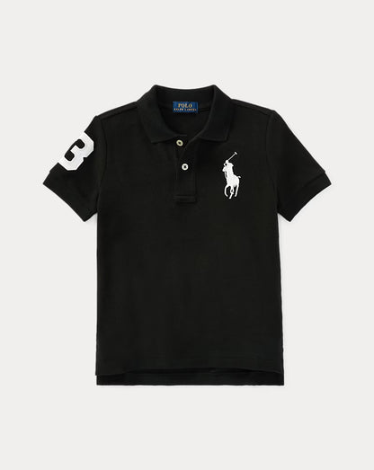 Big Pony Cotton Mesh Polo Shirt 2-7 - - Black