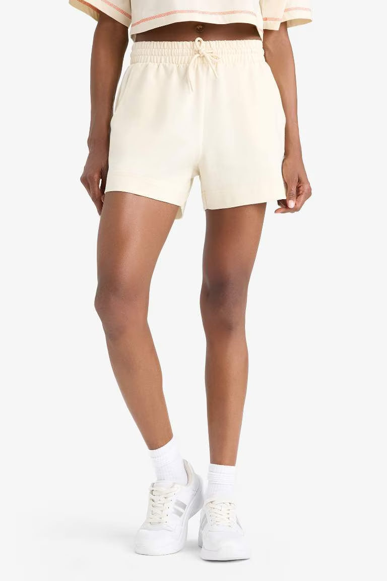 DeFactoFit Standard Fit Sports Basic Shorts - - Dune Beige