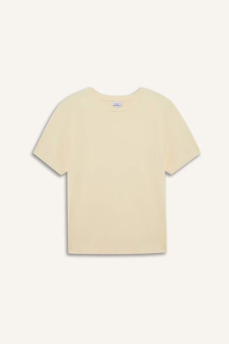DeFactoFit Standard Fit Crew Neck Sports T-Shirt - - Yellow